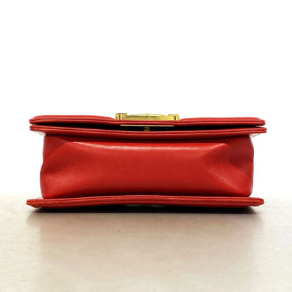 Chanel Shoulder Bag Boy Lambskin Red Gold — view 3