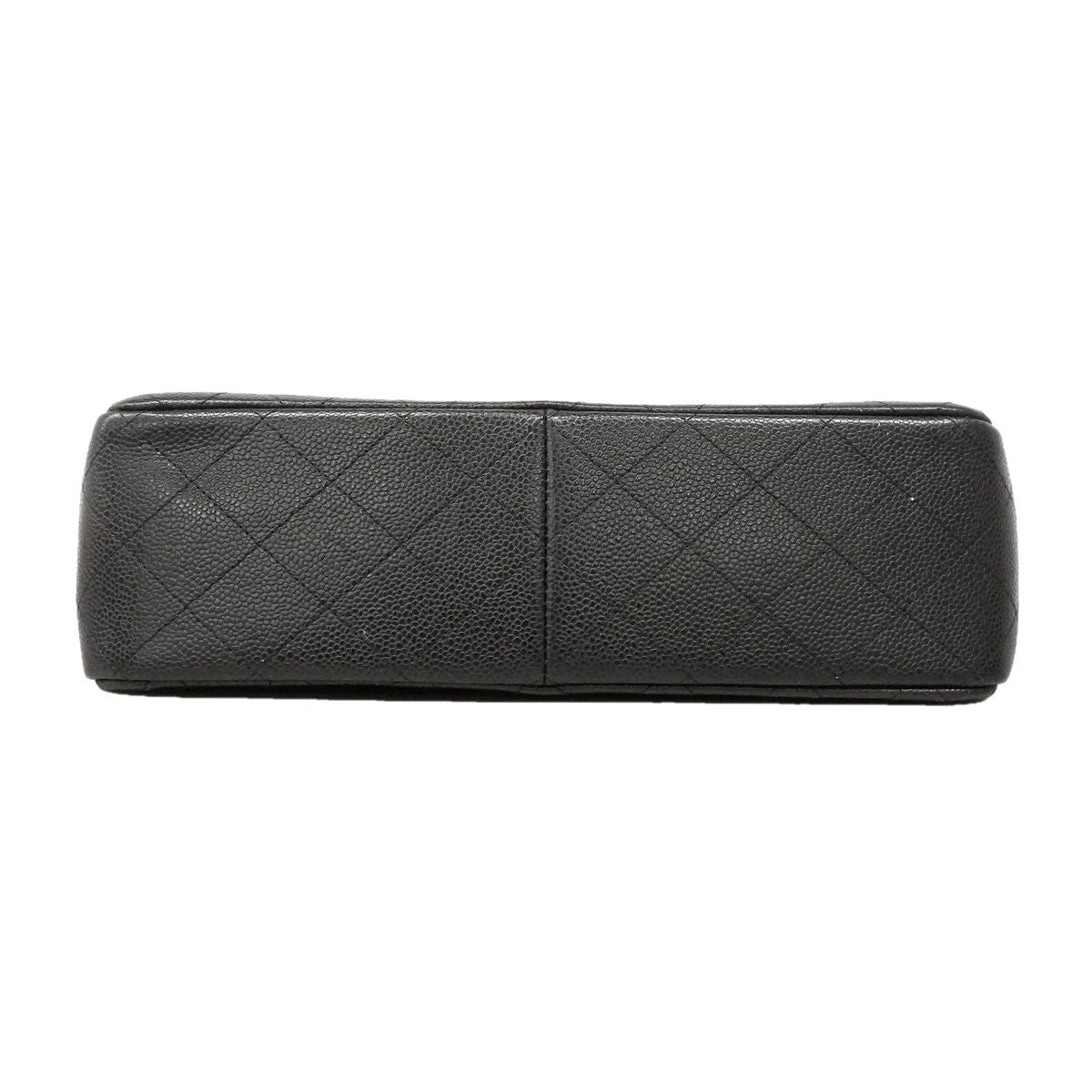 Chanel Shoulder Bag Maxi Quilted Caviar Leather Black Silver — view 3