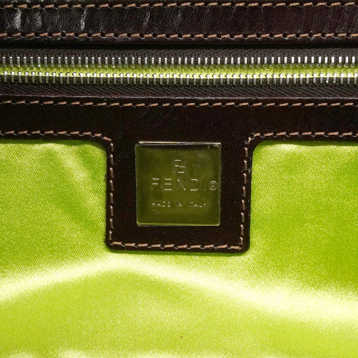 Fendi Handbag Mamma Bucket Denim Navy Silver — view 5