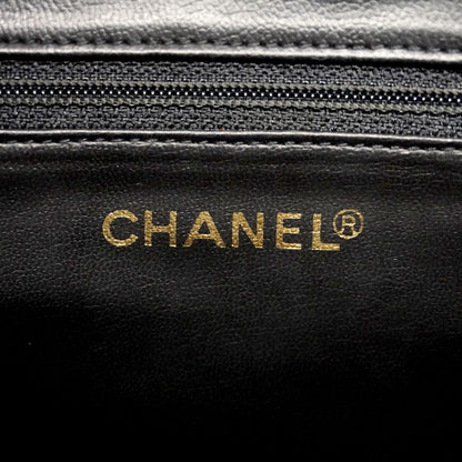 Chanel Shoulder Bag Quilted Caviar Leather Black Gold — view 5