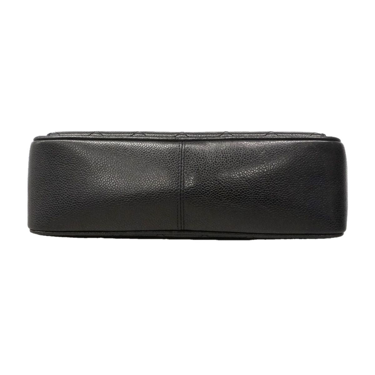 Chanel Shoulder Bag Quilted Caviar Leather Black Gold — view 3