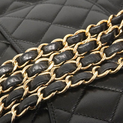 Chanel Shoulder Bag Quilted Lambskin Black Gold — view 8