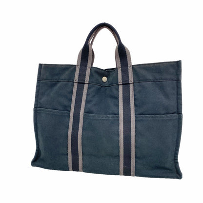 Hermes Tote Bag Fourre Tout MM Canvas Black Silver