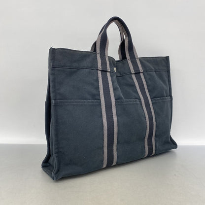 Hermes Tote Bag Fourre Tout MM Canvas Black Silver — view 2