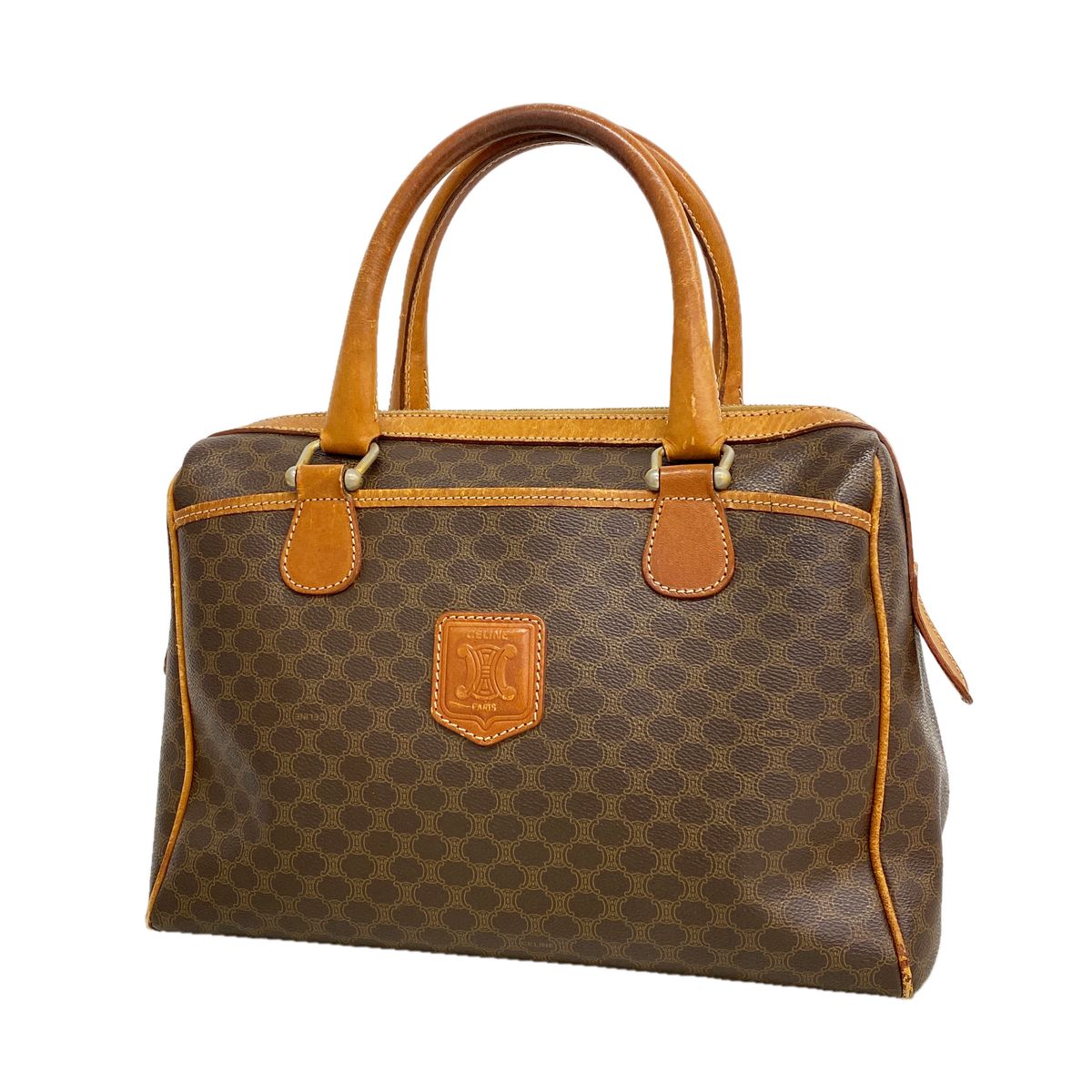 Celine Handbag Macadam Brown Gold