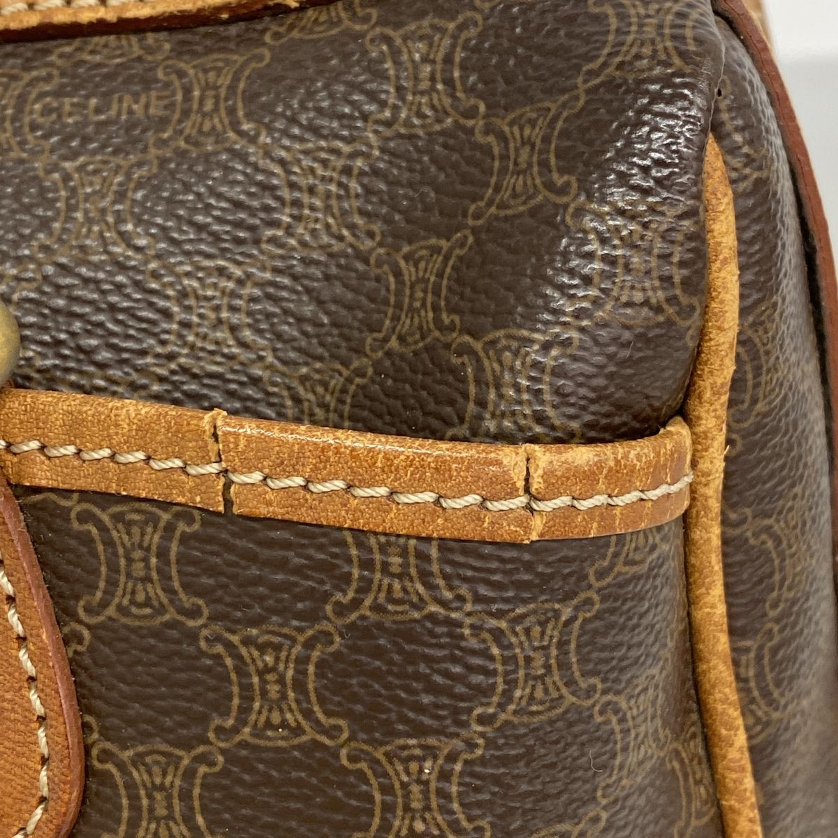 Celine Handbag Macadam Brown Gold — view 7