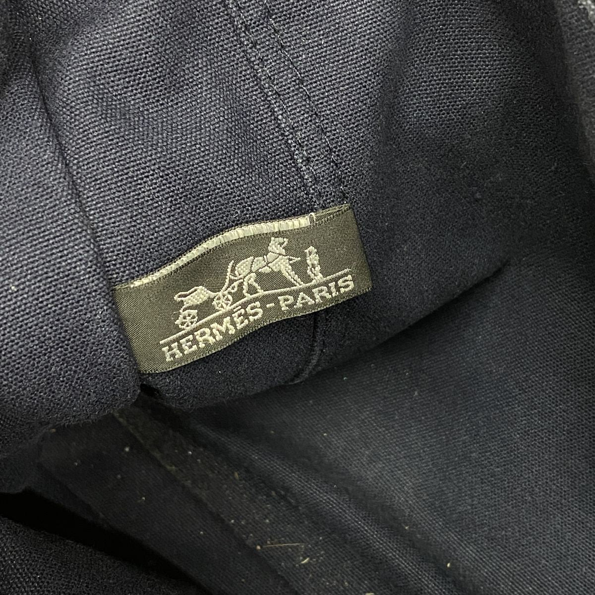 Hermes Tote Bag Fourre Tout MM Canvas Navy Silver — view 5