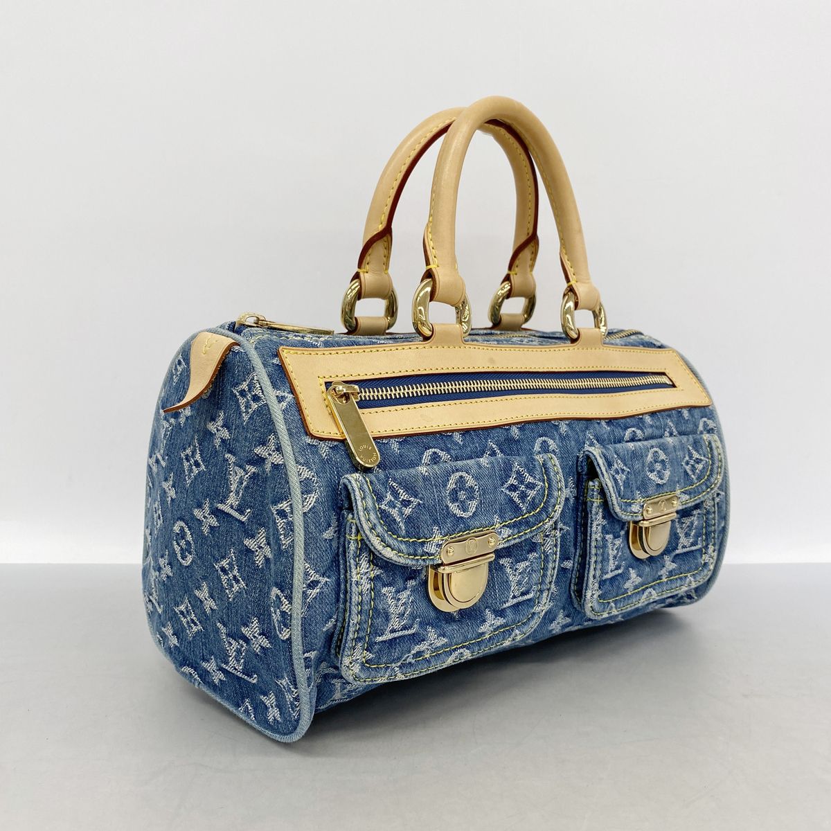 Louis Vuitton Handbag Monogram Denim Neo Speedy Blue — view 2