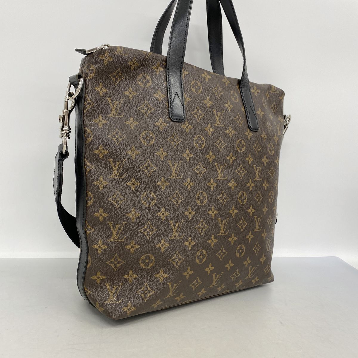 Louis Vuitton Tote Bag Monogram Macassar Kitan Brown Black 2-Way — view 2