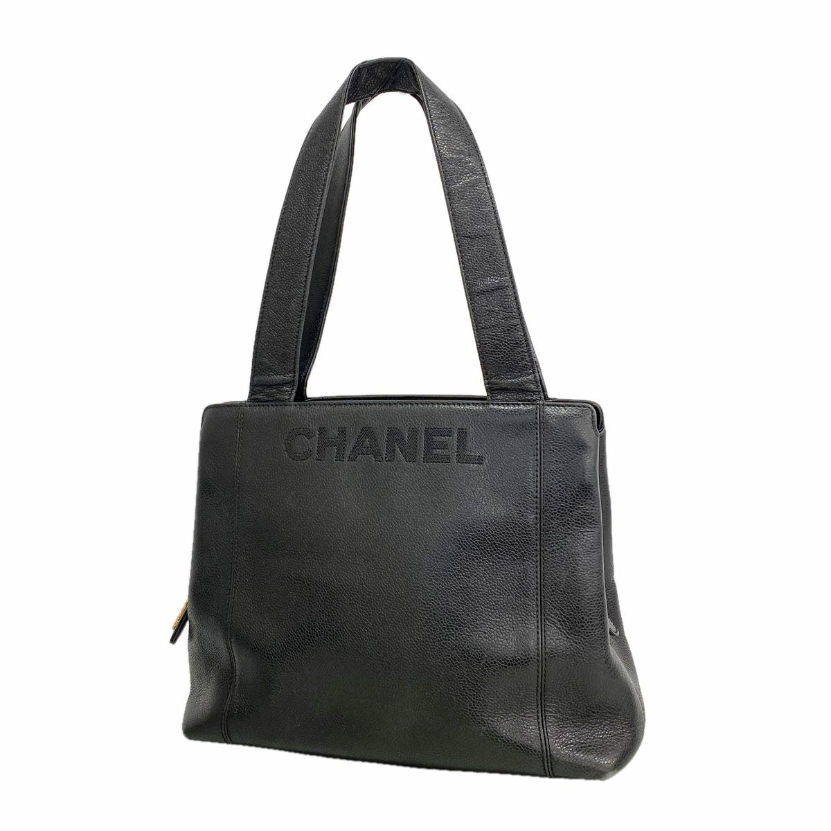 Chanel Tote Bag Caviar Leather Black Gold
