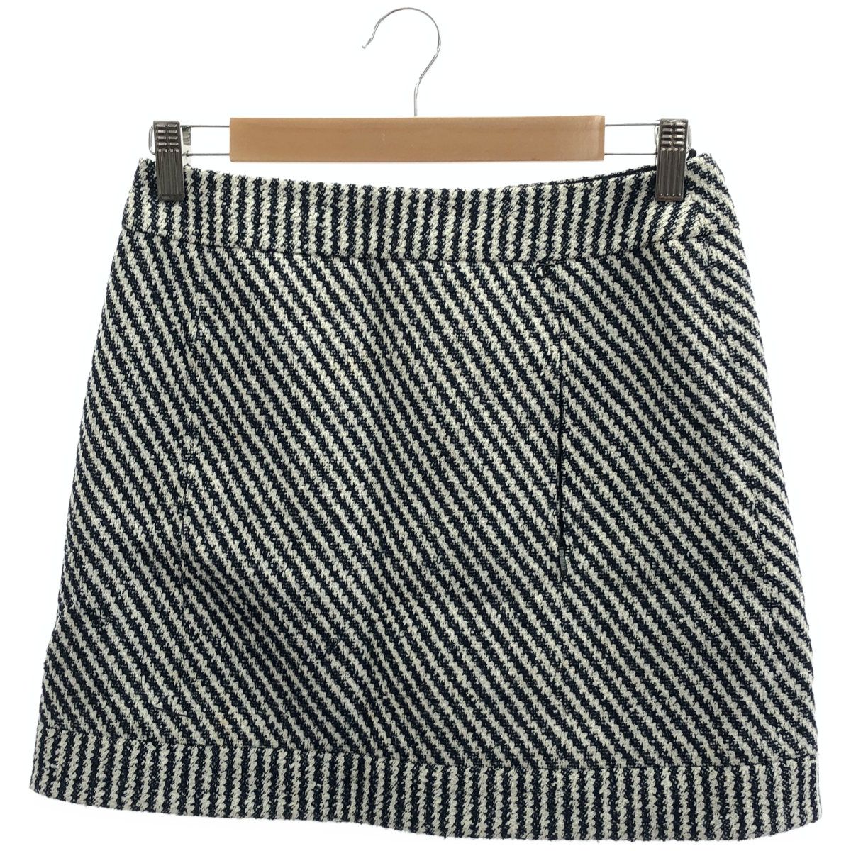 Chanel White Black Tweed Knit Mini Skirt 36
