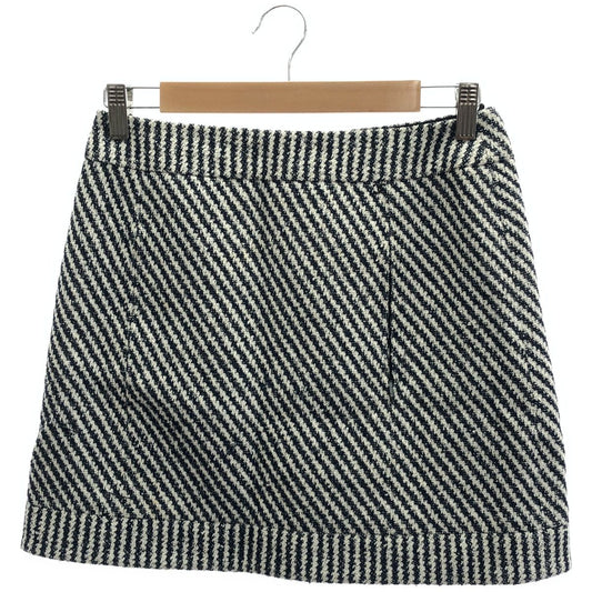 Chanel White Black Tweed Knit Mini Skirt 36