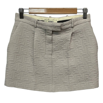 Fendi Mini Skirt M Light Gray 40