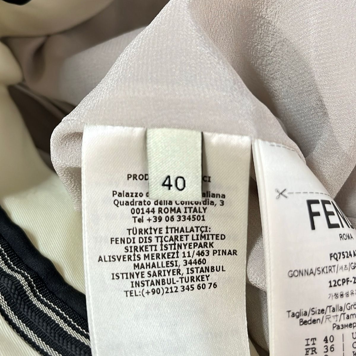 Fendi Mini Skirt M Light Gray 40 — view 5