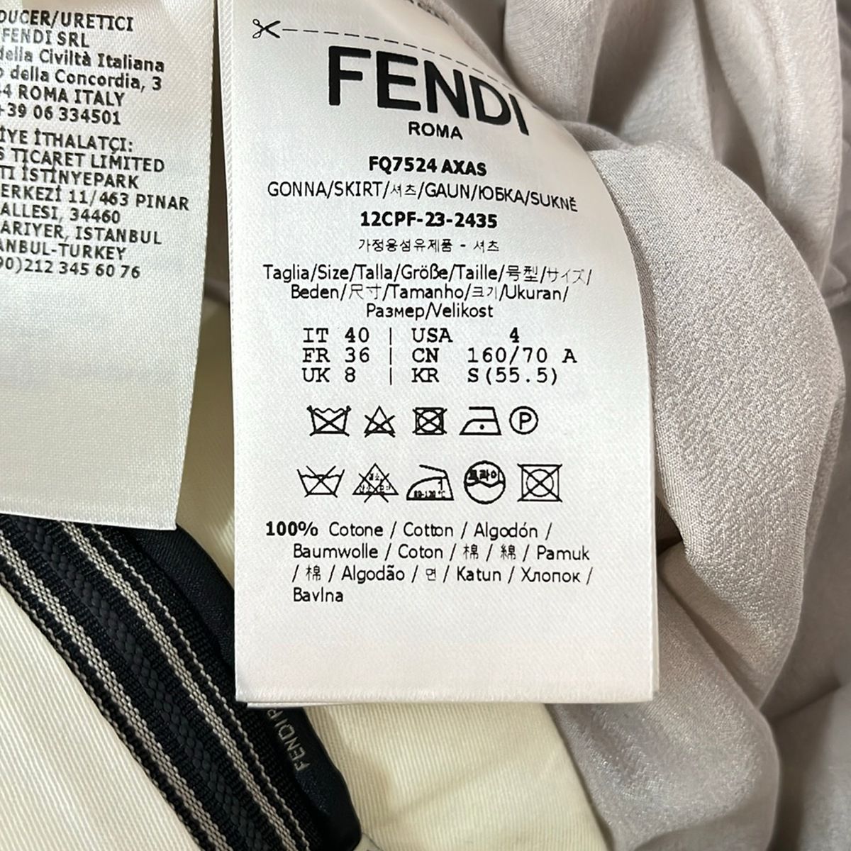 Fendi Mini Skirt M Light Gray 40 — view 4