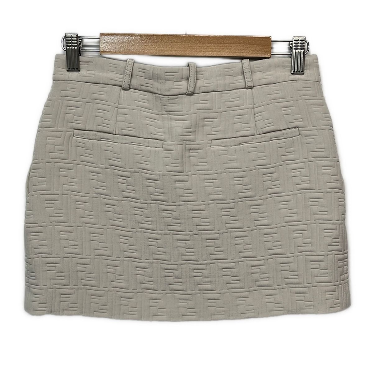 Fendi Mini Skirt M Light Gray 40 — view 2