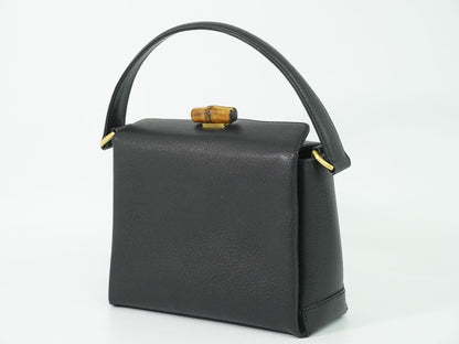 Gucci Bamboo Handbag Leather Black Bag — view 2