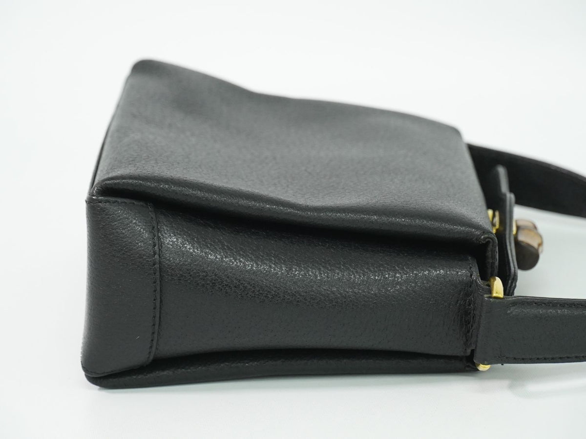 Gucci Bamboo Handbag Leather Black Bag — view 4