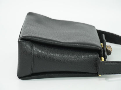 Gucci Bamboo Handbag Leather Black Bag — view 4