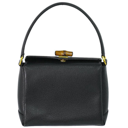 Gucci Bamboo Handbag Leather Black Bag