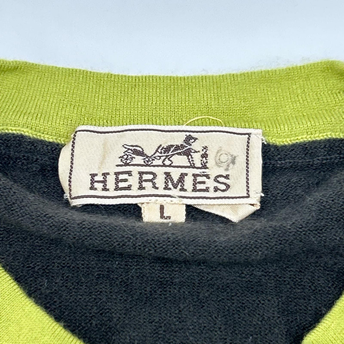Hermes Charcoal Green Cashmere 100 Layered Knit Sweater — view 4