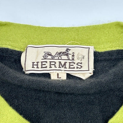 Hermes Charcoal Green Cashmere 100 Layered Knit Sweater — view 4