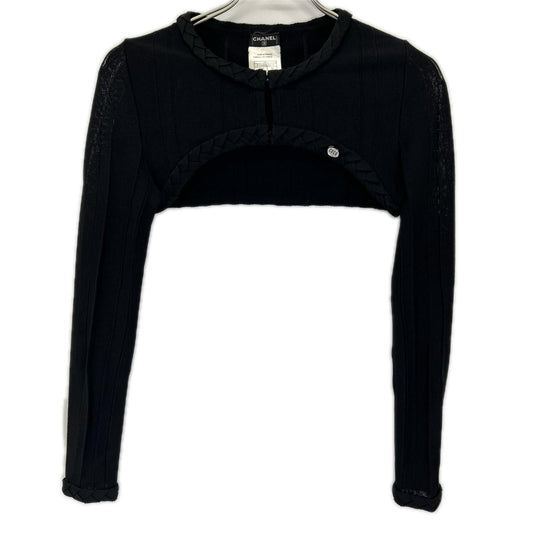 Chanel Black Bolero Cropped Cardigan 34