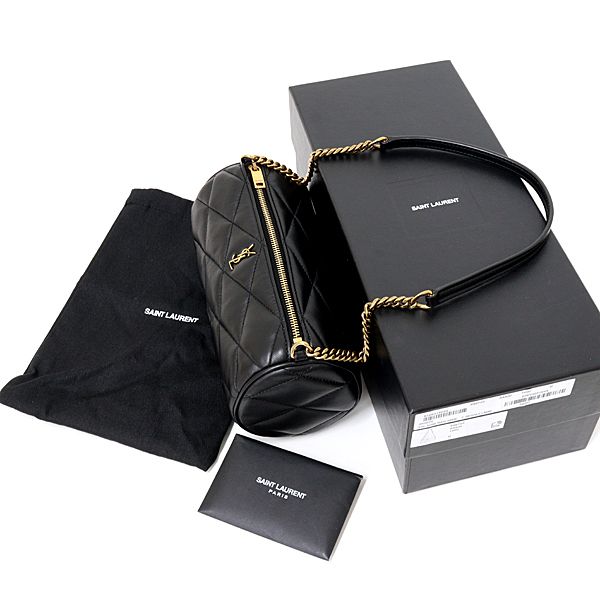 Saint Laurent Sado Mini Tube Chain Shoulder Bag Black — view 2