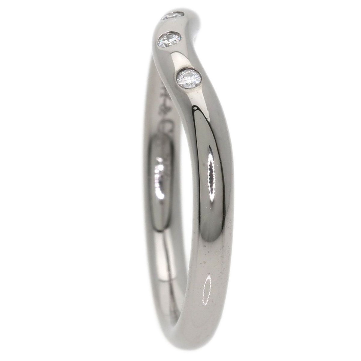 Tiffany & Co Curved Band Diamond Ring 18K White Gold — view 3
