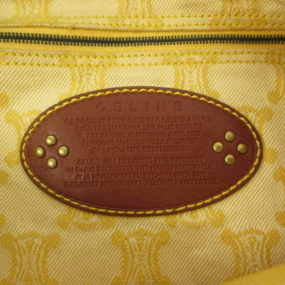 Celine Vintage Macadam Triomphe Hobo Shoulder Bag Crossbody Canvas Leather Logo — view 4