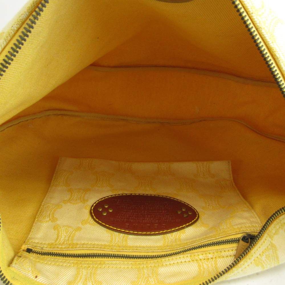 Celine Vintage Macadam Triomphe Hobo Shoulder Bag Crossbody Canvas Leather Logo — view 3