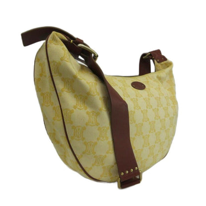 Celine Vintage Macadam Triomphe Hobo Shoulder Bag Crossbody Canvas Leather Logo — view 5