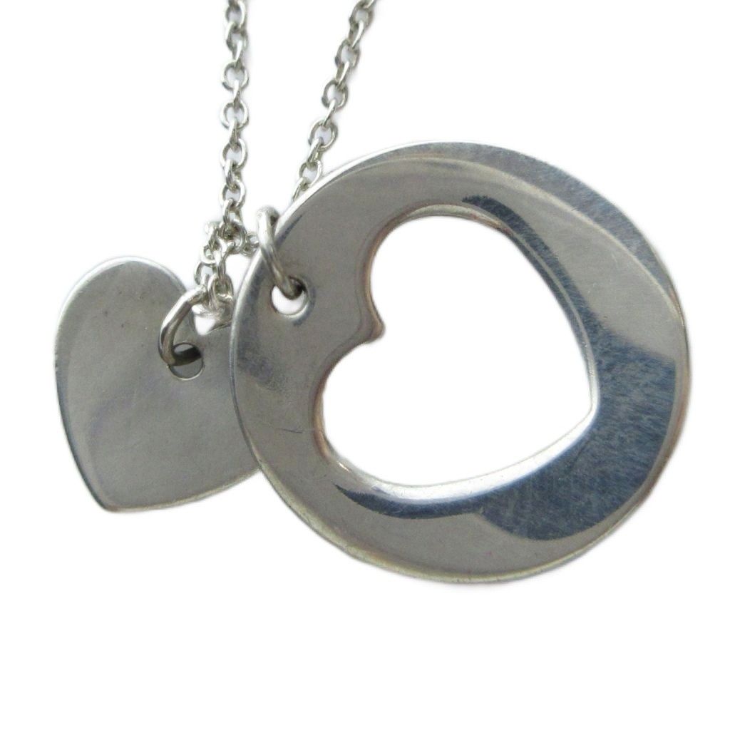 Tiffany & Co Stencil Heart Pendant Logo Silver — view 2