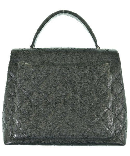 Chanel Quilted Top Handle CC Logo Caviar Leather Handbag — view 2