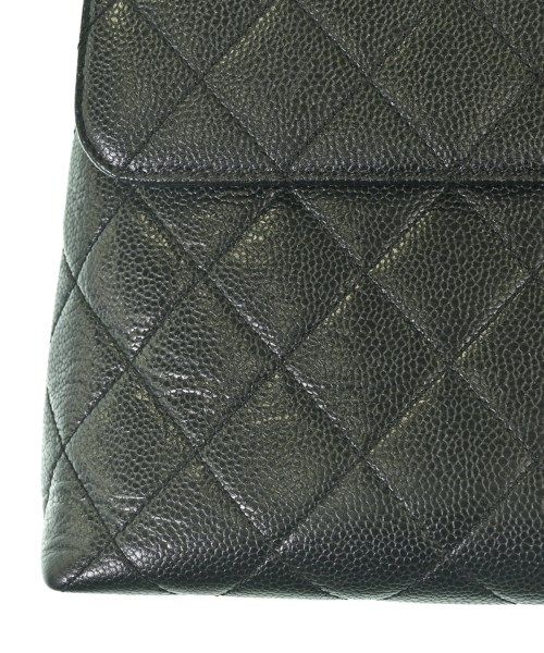 Chanel Quilted Top Handle CC Logo Caviar Leather Handbag — view 7