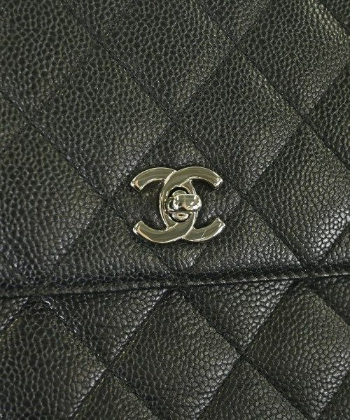 Chanel Quilted Top Handle CC Logo Caviar Leather Handbag — view 8