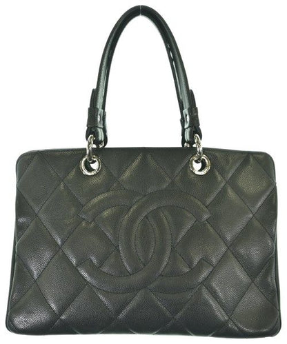 Chanel Quilted Tote Bag CC Logo Caviar Leather