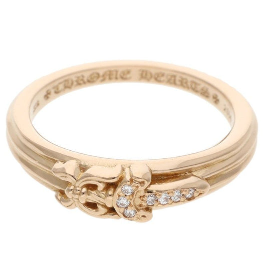 Chrome Hearts 22K Baby Classic Pave Diamond Dagger Gold Ring