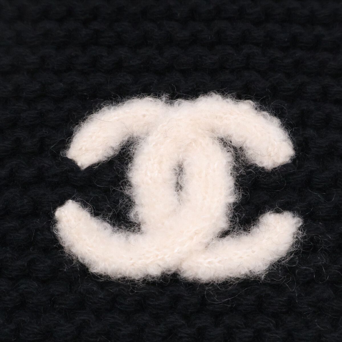 Chanel 23A CC Logo Silk Cashmere Knit Scarf — view 5