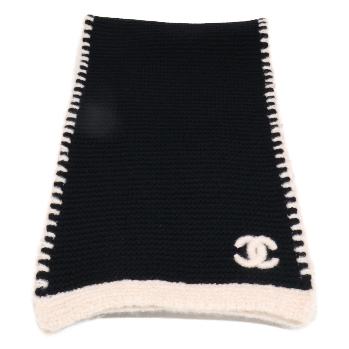Chanel 23A CC Logo Silk Cashmere Knit Scarf — view 2