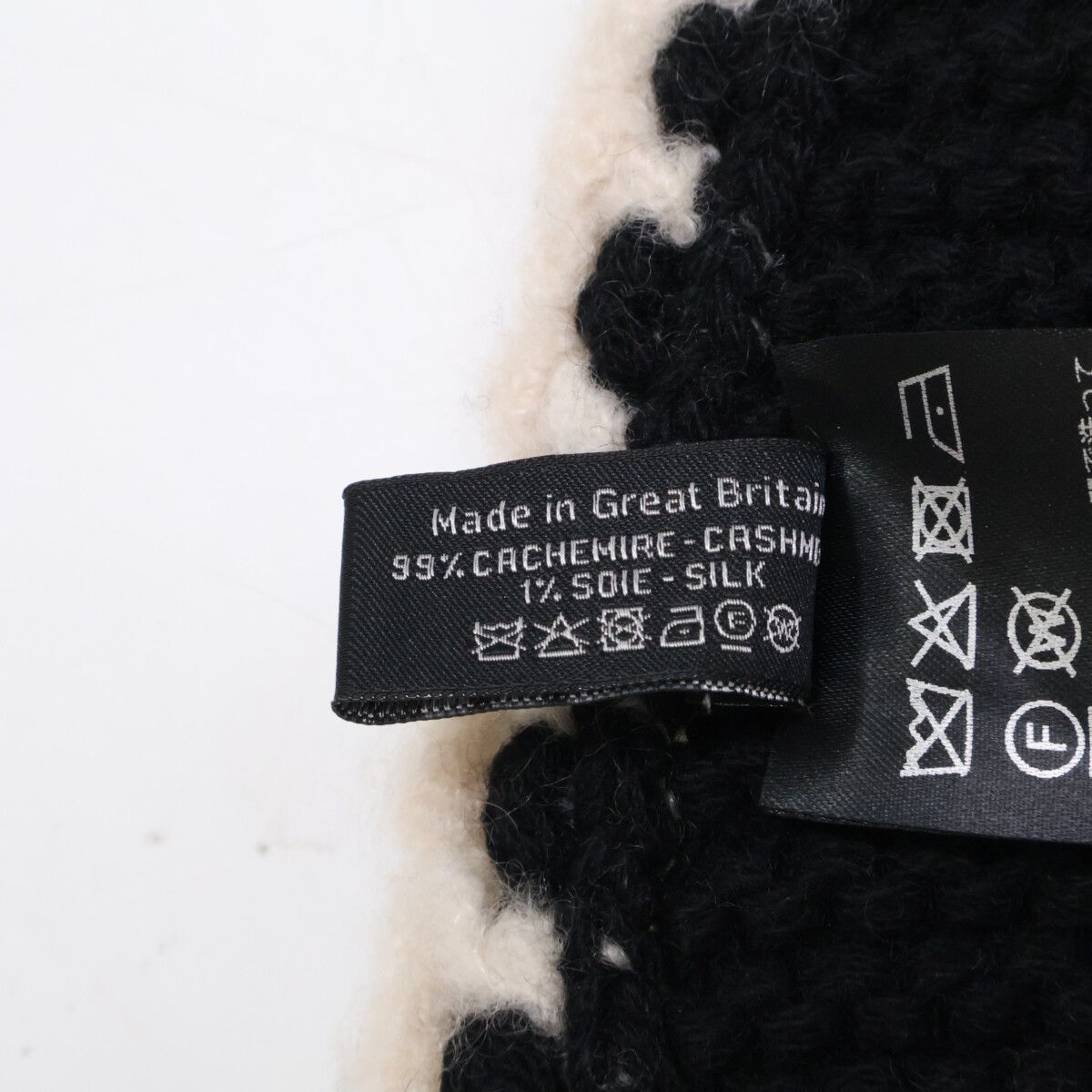 Chanel 23A CC Logo Silk Cashmere Knit Scarf — view 7