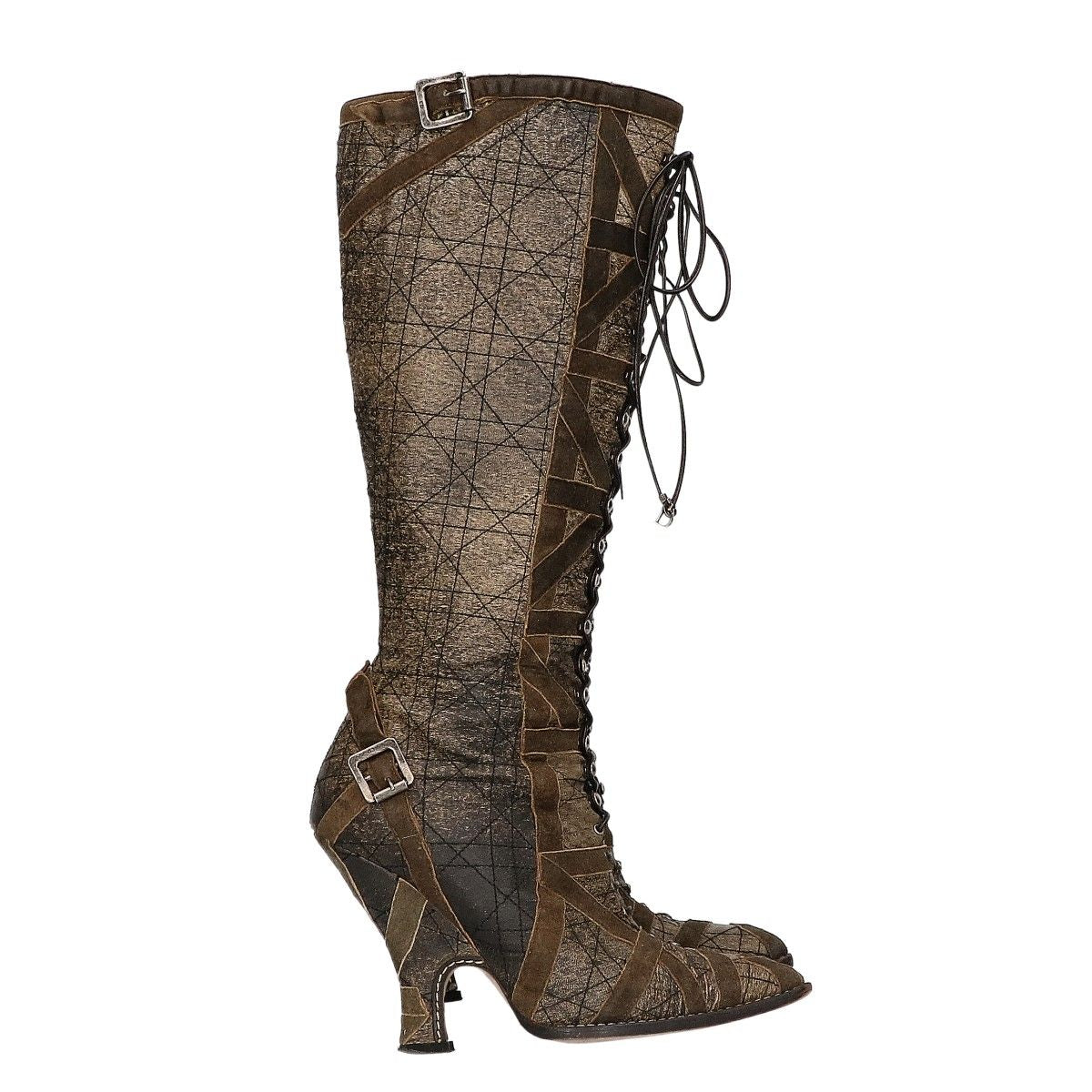 Dior Galliano Era Distressed Lace-up Heels Boots — view 4