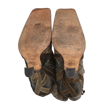 Dior Galliano Era Distressed Lace-up Heels Boots — view 6