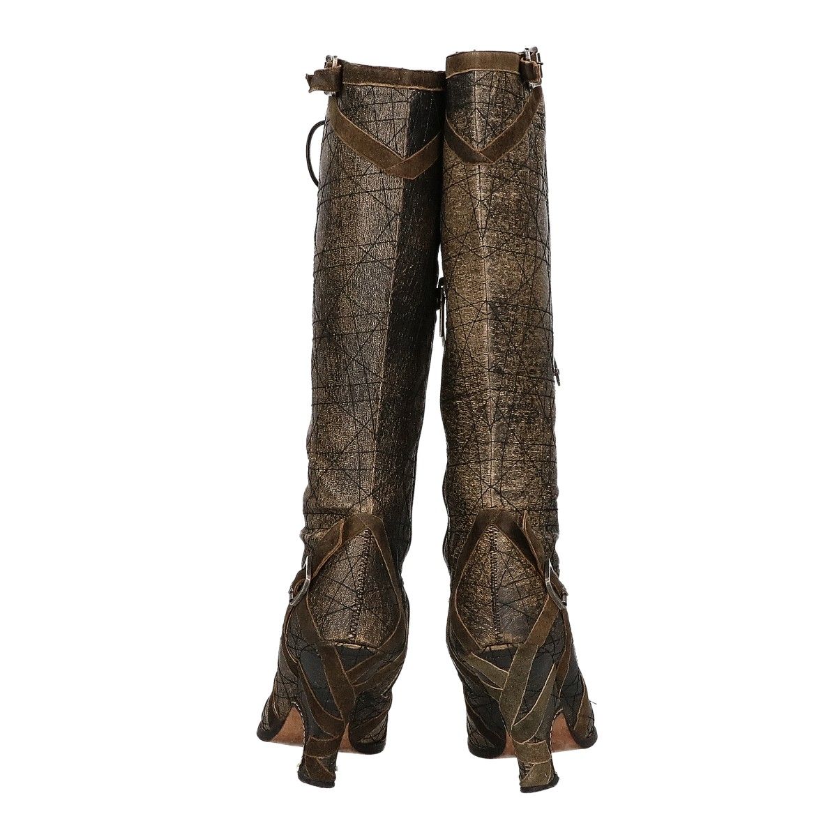 Dior Galliano Era Distressed Lace-up Heels Boots — view 3
