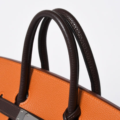 Hermes Haut Courroies 28 Hac 28 Handbag Togo Taurillon Clemence Chocolat Rouge — view 5