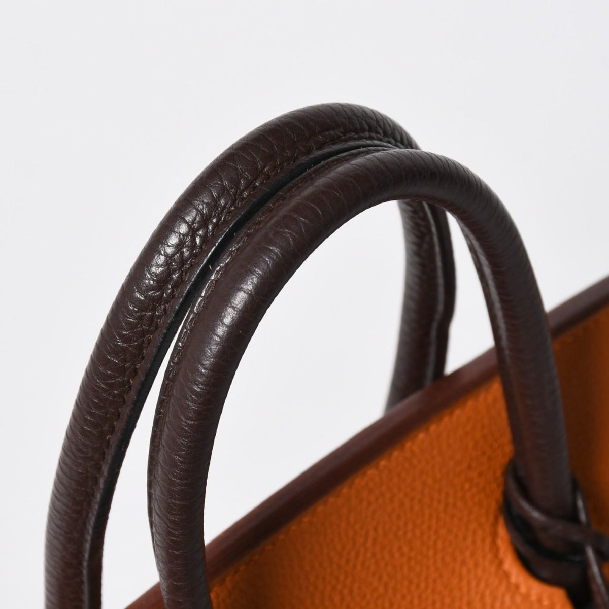 Hermes Haut Courroies 28 Hac 28 Handbag Togo Taurillon Clemence Chocolat Rouge — view 6