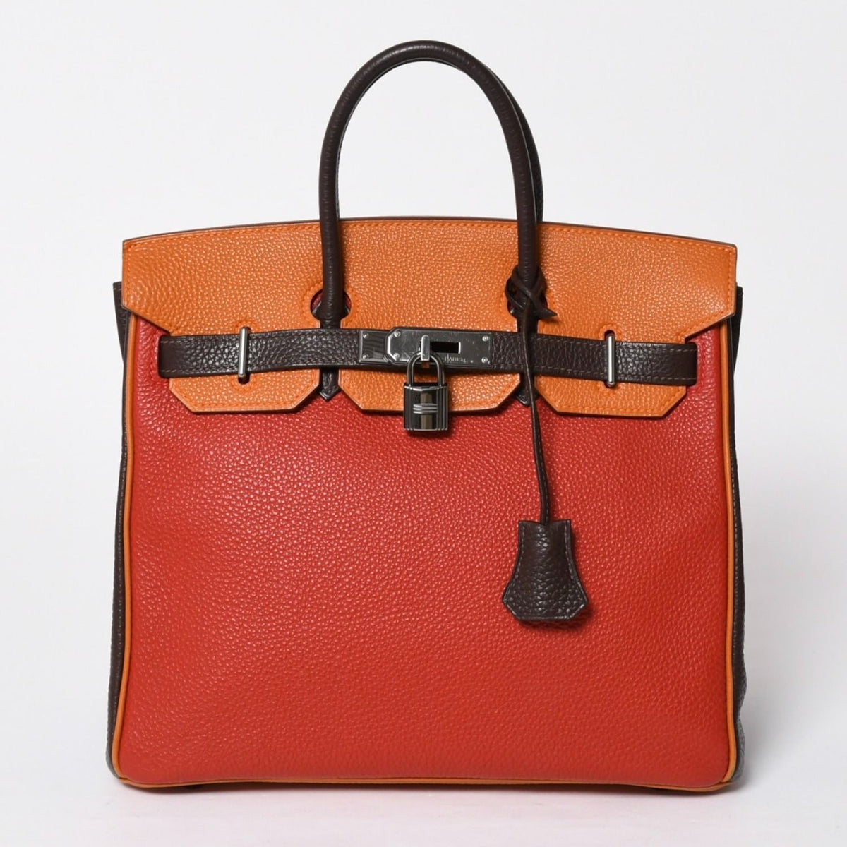 Hermes Haut Courroies 28 Hac 28 Handbag Togo Taurillon Clemence Chocolat Rouge