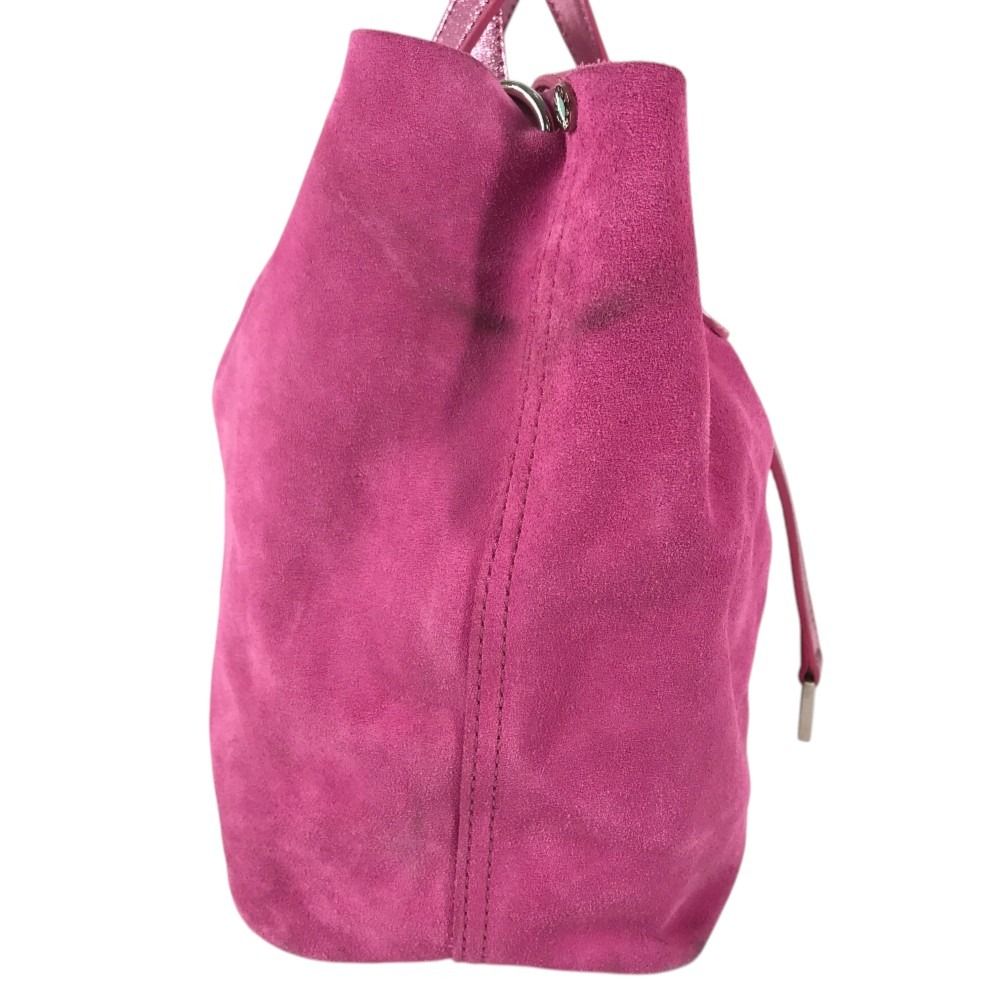 Tiffany & Co Handbag Logo Reversible Suede Pink — view 5
