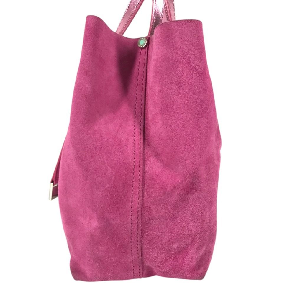 Tiffany & Co Handbag Logo Reversible Suede Pink — view 4