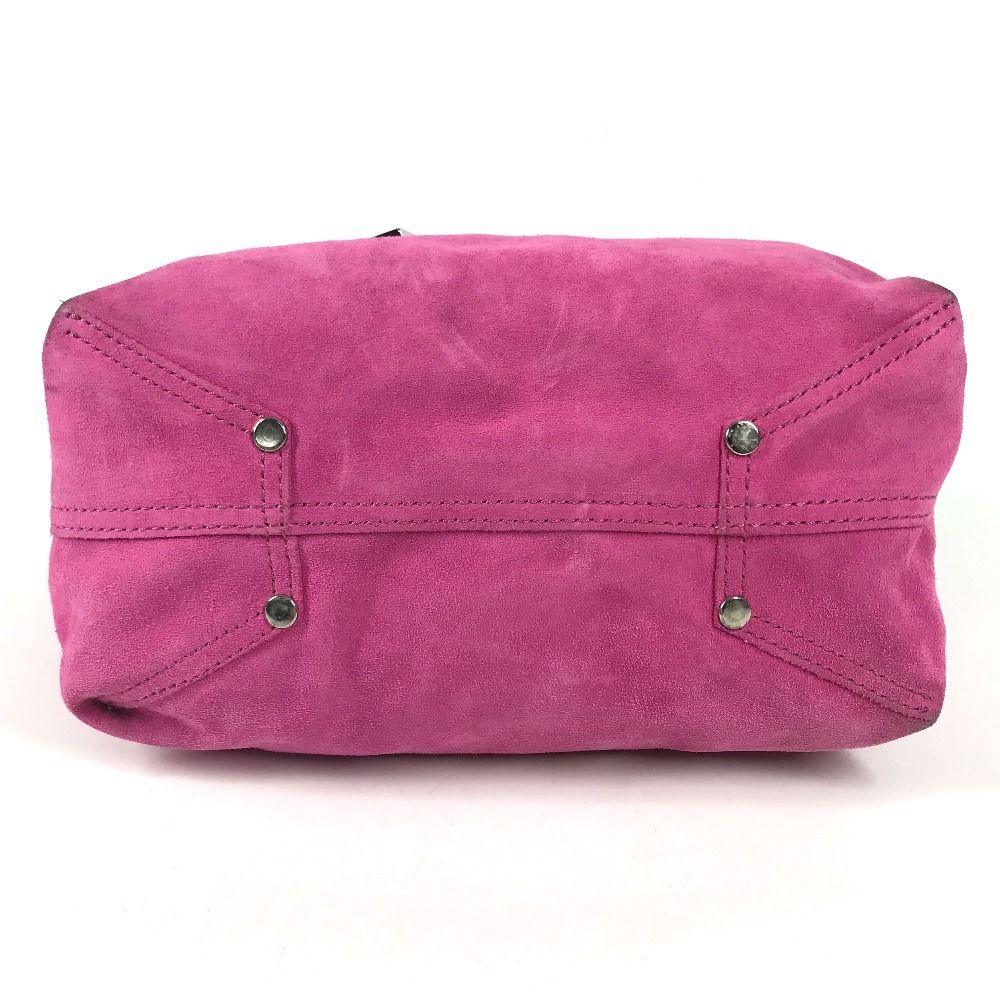 Tiffany & Co Handbag Logo Reversible Suede Pink — view 6